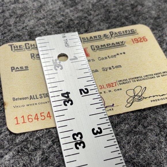 1926 Chicago Rock Island & Pacific Railway Employee Railroad Pass 116454 - Picture 8 of 9
